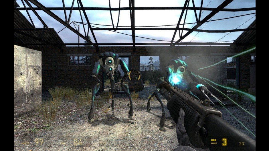 תמונת מסך של דמויות בעלות בינה־מלאכותית ב־Half-Life 2